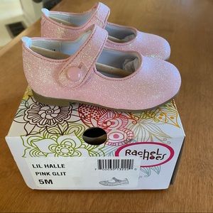 Rachel Shoes Lil Halle Pink Glitter Mary Janes Size 5M